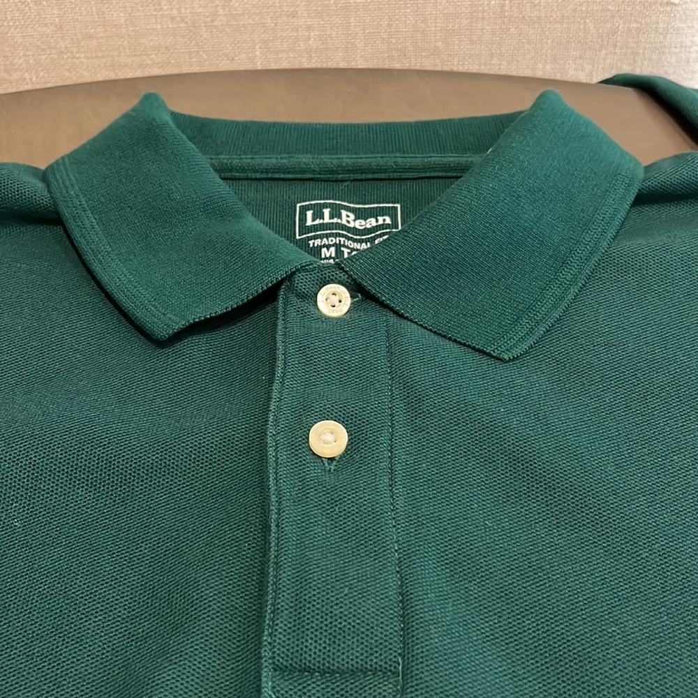 (Like New) LL Bean Long Sleeve Pique Polo Shirt